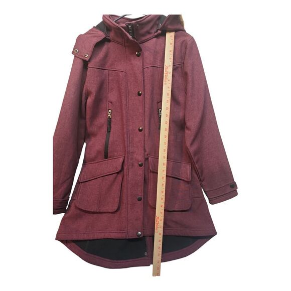 Celsius Premium Maroon Red Parka Coat Cinch Waist Fleece Lined Size XL - Picture 5 of 10